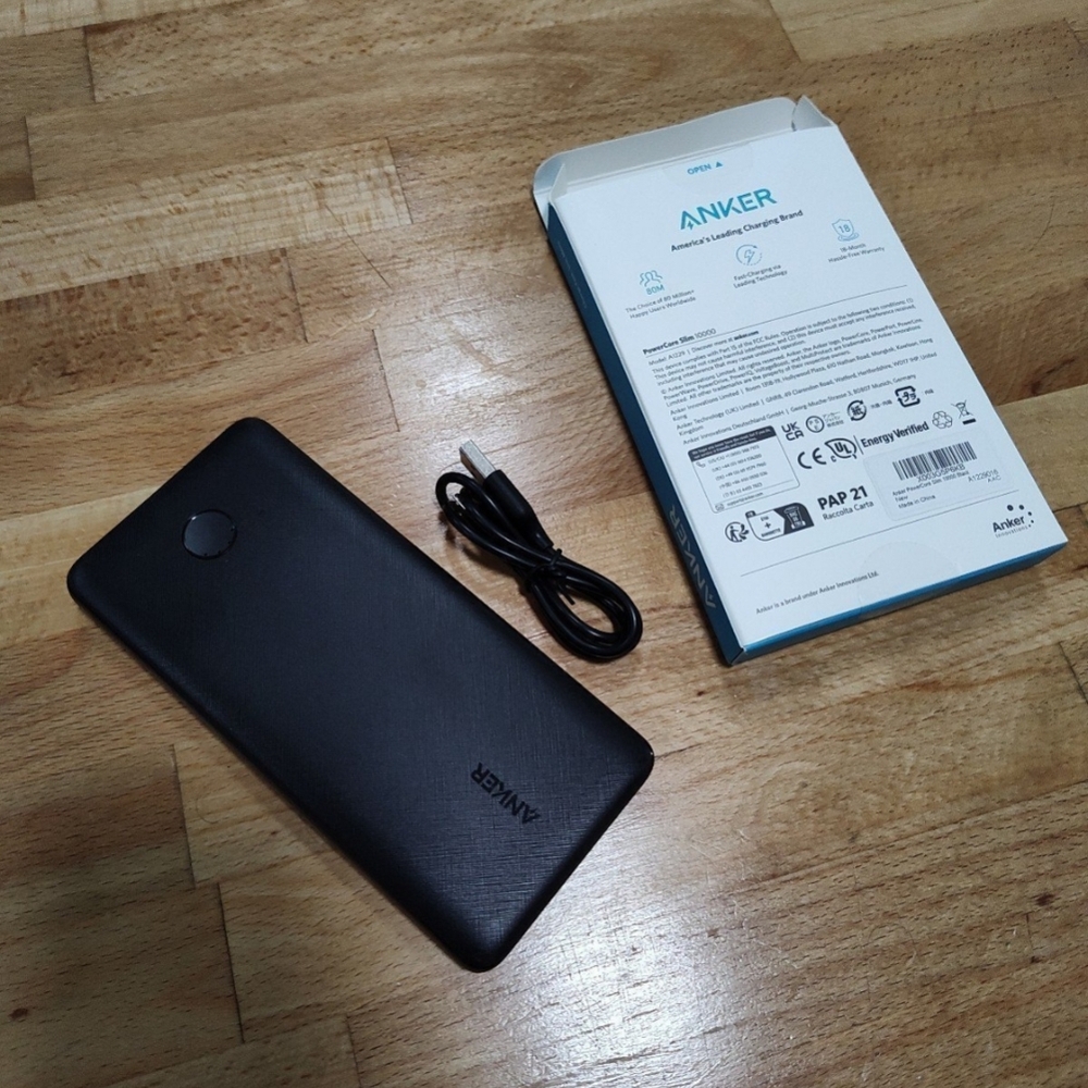 Anker Black Portable Charger with Cable